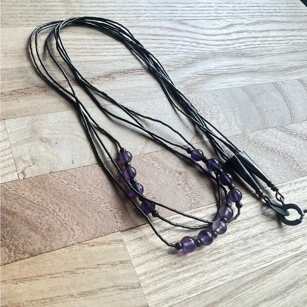 Vintage 925 Sterling silver liquid silver multi strand necklace